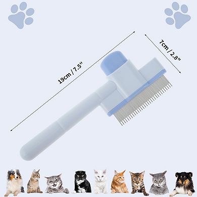 Pet Hair Removal Brush with Release Button for Massaging and Removing Shedding Hair
