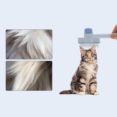 Pet Hair Removal Brush with Release Button for Massaging and Removing Shedding Hair