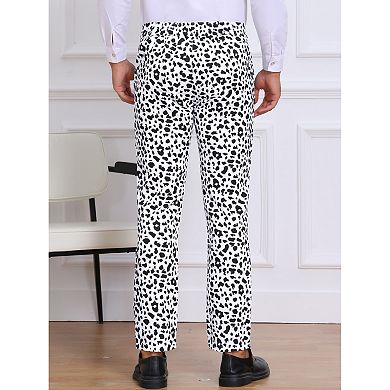 Leopard Pattern Pants for Men's Formal Night Out Animal Print Dress Pants