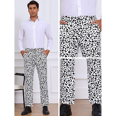 Leopard Pattern Pants for Men's Formal Night Out Animal Print Dress Pants