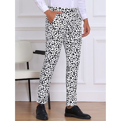 Leopard Pattern Pants for Men's Formal Night Out Animal Print Dress Pants