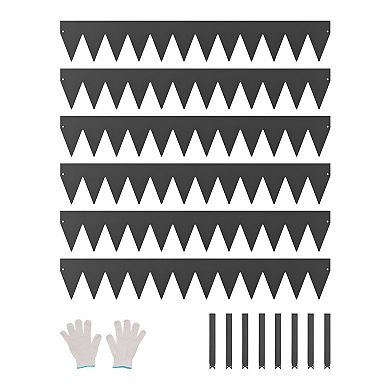 6-Pieces Black Metal Landscape Garden Edging Border for Flower Beds, Pathways and Tree Rings