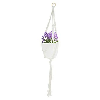 Woven Cotton Flower Plant Pots Holder 1 pc with Iron Ring