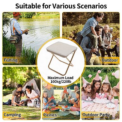 Mini Portable Camping Stool Camping Stool with Zippered Carrying Bag Folding Chair