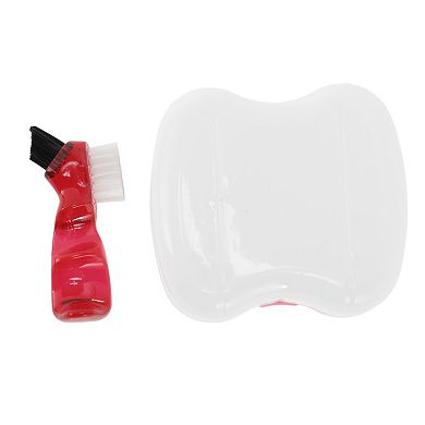 Denture Bath Case Cup with Denture Cleaner Brush Set for Travel and Home Use
