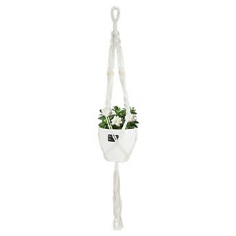 Woven Cotton Flower Plant Pots Holder 1 pc Four Round Beads
