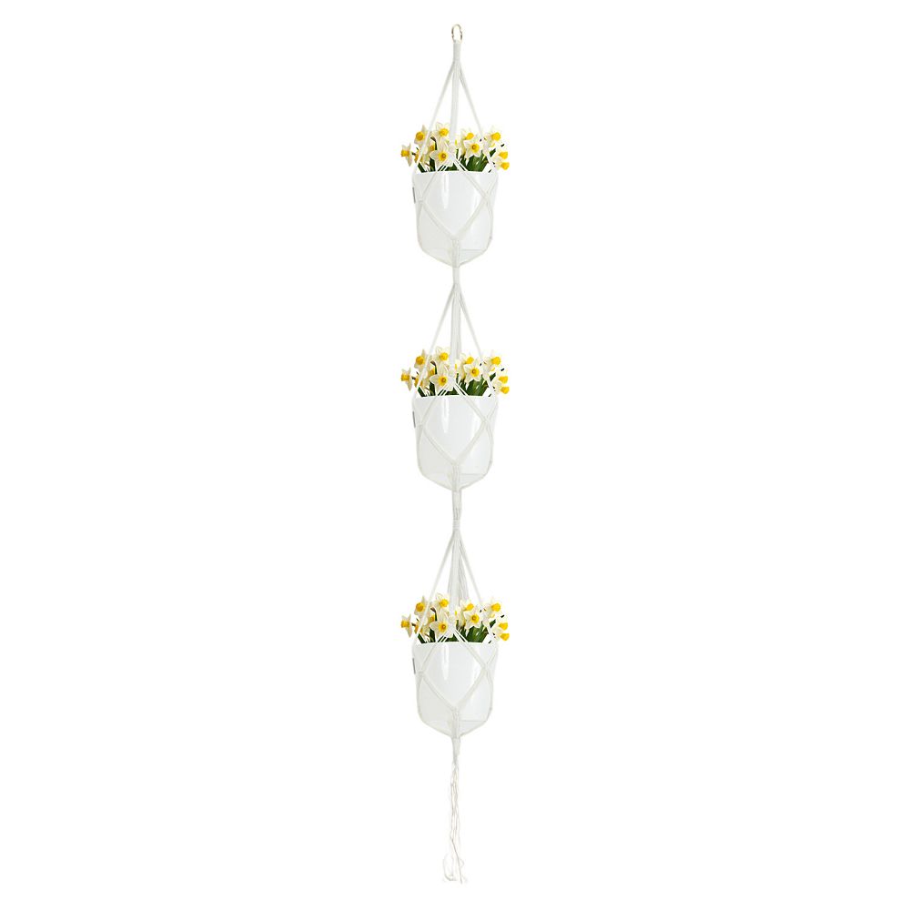 Woven Cotton Flower Plant Pots Holder 1PC Beaded String