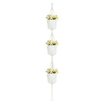 Woven Cotton Flower Plant Pots Holder 1 pc Beaded String