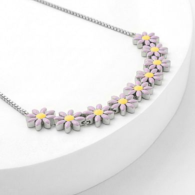 PRIMROSE Fine Silver Plated Adjustable Flower Bracelet