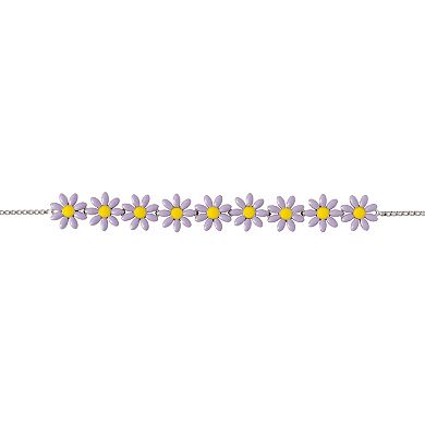 PRIMROSE Fine Silver Plated Adjustable Flower Bracelet