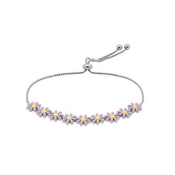 PRIMROSE Fine Silver Plated Adjustable Flower Bracelet
