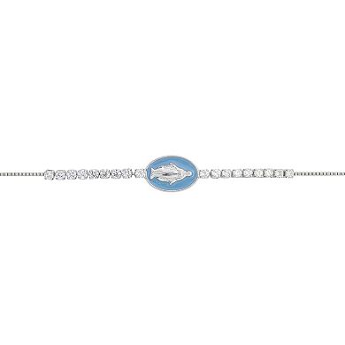 PRIMROSE Cubic Zirconia Religious Medallion Adjustable Bracelet