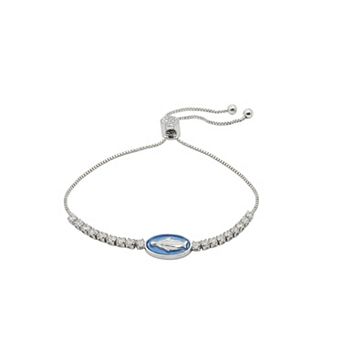 PRIMROSE Cubic Zirconia Religious Medallion Adjustable Bracelet