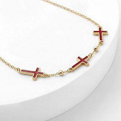 PRIMROSE Adjustable Enamel Cross Beaded Bracelet