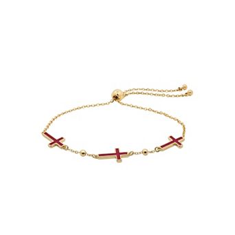 PRIMROSE Adjustable Enamel Cross Beaded Bracelet
