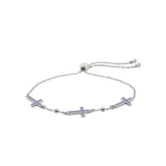 PRIMROSE Adjustable Enamel Cross Beaded Bracelet