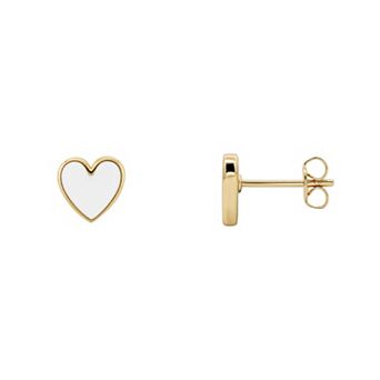 PRIMROSE 14k Gold Flash Plated Heart Stud Earrings