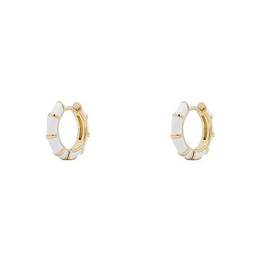 PRIMROSE 14k Gold Flash Plated Bamboo Hoop Earrings