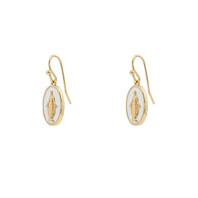 PRIMROSE 14k Gold Flash Plated Religious Drop Earrings