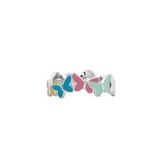 PRIMROSE Fine Silver Plated Butterfly Band Ring