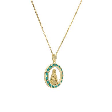 PRIMROSE Cubic Zirconia Religious Medallion Pendant Necklace