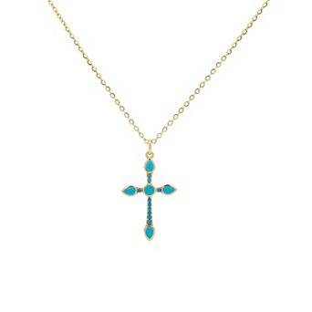 PRIMROSE Cross Pendant Necklace on Cable Chain