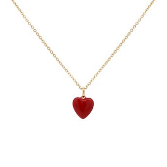 PRIMROSE 14k Gold Flash Plated Heart Pendant Necklace