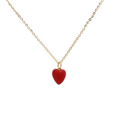 PRIMROSE 14k Gold Flash Plated Heart Pendant Necklace
