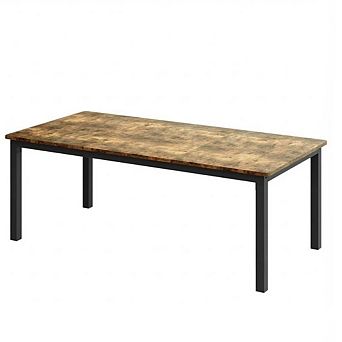 Industrial Dining Table, Sturdy Wooden Kitchen Table with Metal Legs, for Dining Room, Office