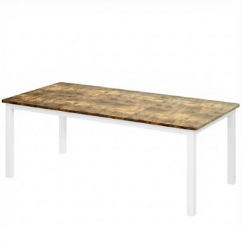 Industrial Dining Table, Sturdy Wooden Kitchen Table with Metal Legs, for Dining Room, Office