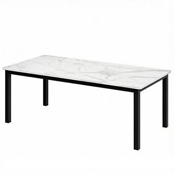 Industrial Dining Table, Sturdy Wooden Kitchen Table with Metal Legs, for Dining Room, Office