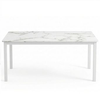Industrial Dining Table, Sturdy Wooden Kitchen Table with Metal Legs, for Dining Room, Office