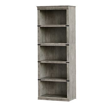 5 tier Tall Bookcase, Farmhouse Wooden Book Shelf with Storage Open Display Bookshelves