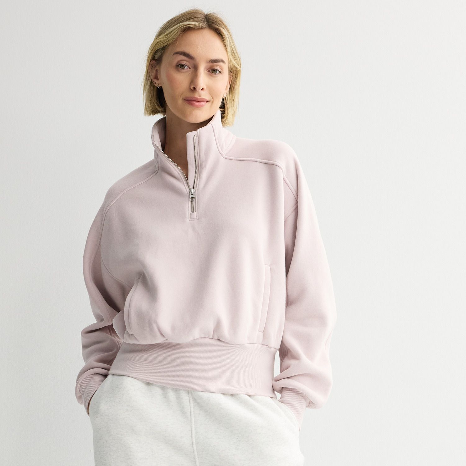 Женский свитер FLX Embrace High Neck 1/4 Zip Pullover, цвет: Лавандовый — фото 1