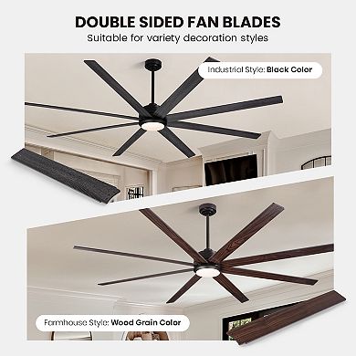 Moooni 60" Smart Ceiling Fan with Reversible Wood & 6 Blades, APP & Remote Control