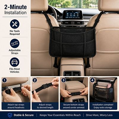 Car Net Pocket Handbag Holder Seat Side Storage