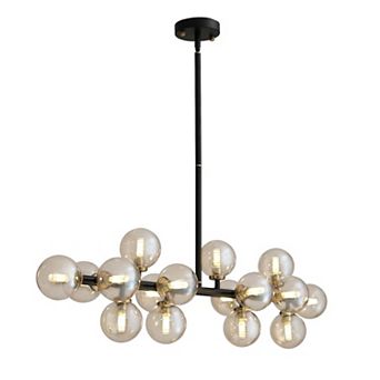 Moooni Modern Glass Black & Gold Adjustable Pendant Light with G9 LED