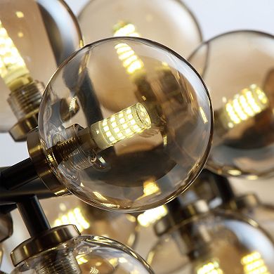 Moooni Modern Glass Black & Gold Adjustable Pendant Light with G9 LED