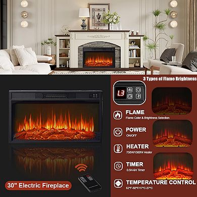 Farmhouse 80" Electric Fireplace Stacked Stone with Media Storage