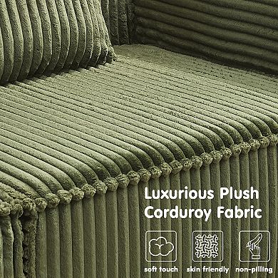 L-Shape Convertible Corduroy Modular Sectional Sofa,No Assembly Required