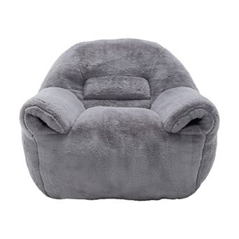 GOODSILO Comfortable Faux Fur Bean Bag Sofa Chair with Back Support for Living Room and Bedroom