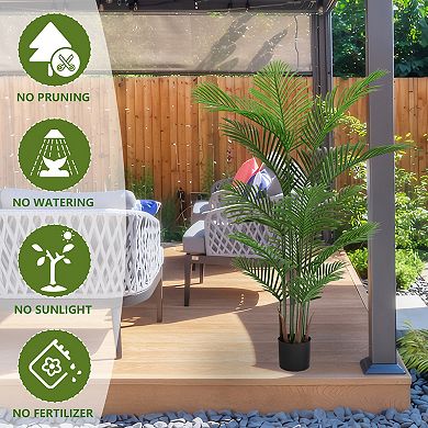 TOEMOA Artificial Tropical Palm Plant Set for Indoor and Outdoor Decor