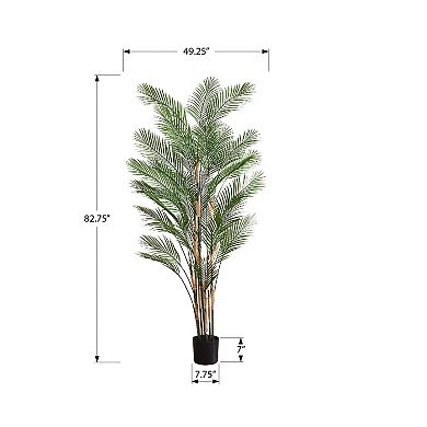 TOEMOA Tall Artificial Palm Tree Plant Indoor Floor Decoration Real Touch Leaves