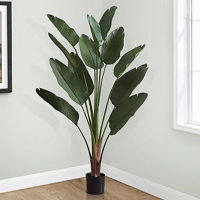 TOEMOA Tall Indoor Decorative Artificial Palm Tree Floor Plant Real Touch Green Leaves