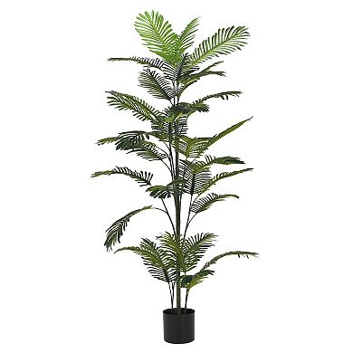 TOEMOA Artificial Palm Tree with Plastic Planter Pot Indoor Outdoor Decor