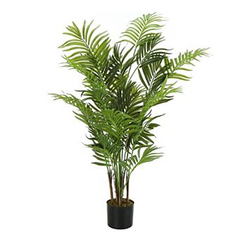 TOEMOA Tall Artificial Areca Palm Tree Indoor Faux Floor Plant Green Leaves