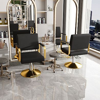 GOODSILO Professional Hydraulic Salon Chair with 360 Degree Swivel and Adjustable Height Pump System