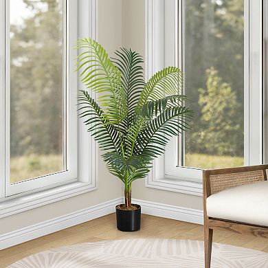 TOEMOA Tall Artificial Palm Tree Indoor Floor Plant Real Touch Leaves