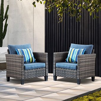 Ovios Patio Sofa Set with 2 Single Chairs
