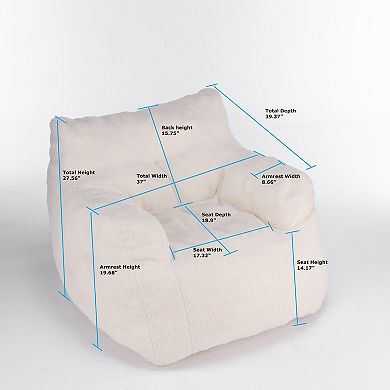 GOODSILO Soft Tufted Foam Bean Bag Chair with Plush Fabric Comfortable Seating Furniture